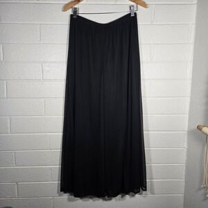 vtg Dressbarn Wide Leg Palazzo Pants 1X Mesh Sheer Flowy Whimsigoth‎ Goth Boho